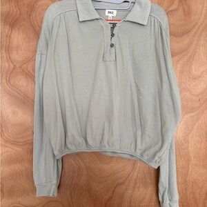 BKE light Seagram green Long Sleeve Polo Shirt